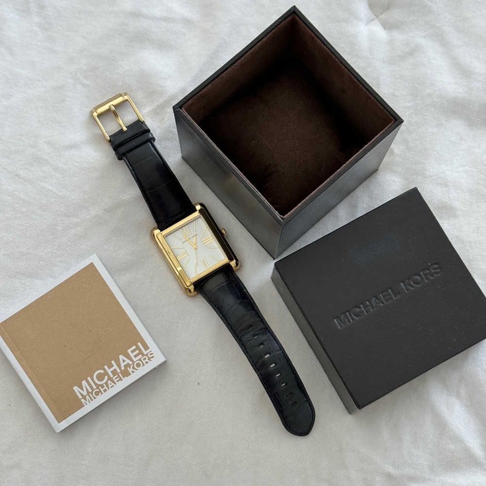 Michael Kors Women’s Black Leather Watch MK2240